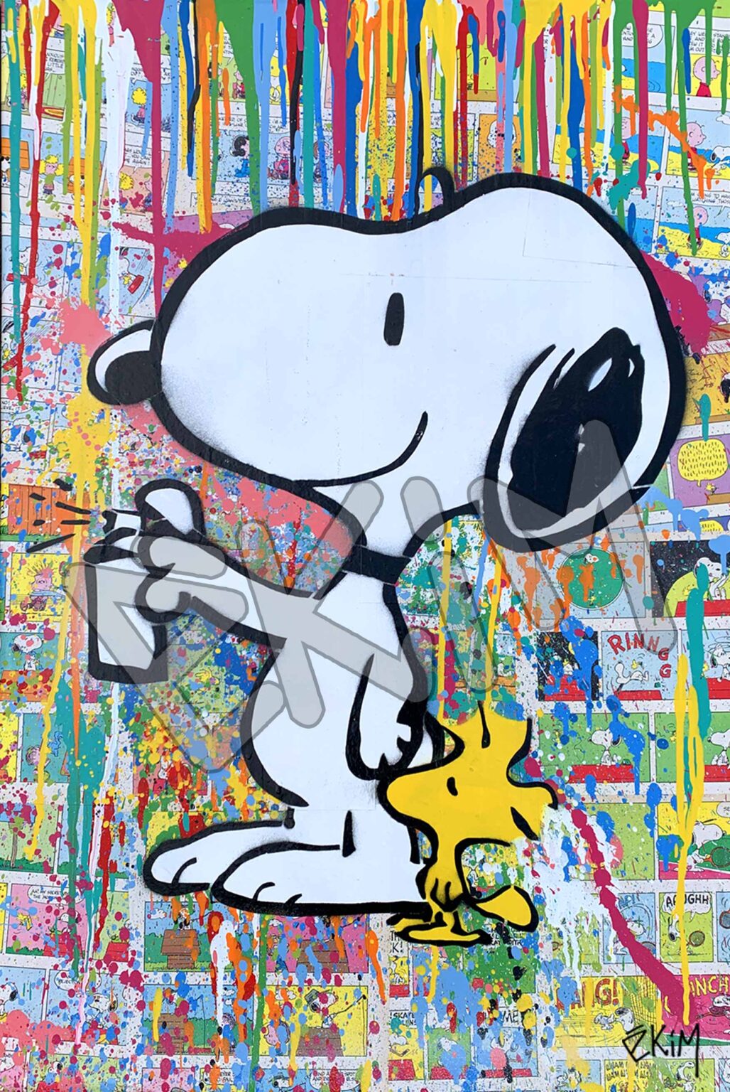 Snoopy Street Art Graffiti with Woodstock Canvas Limited Edition - Ekim ...